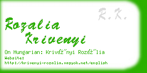 rozalia krivenyi business card